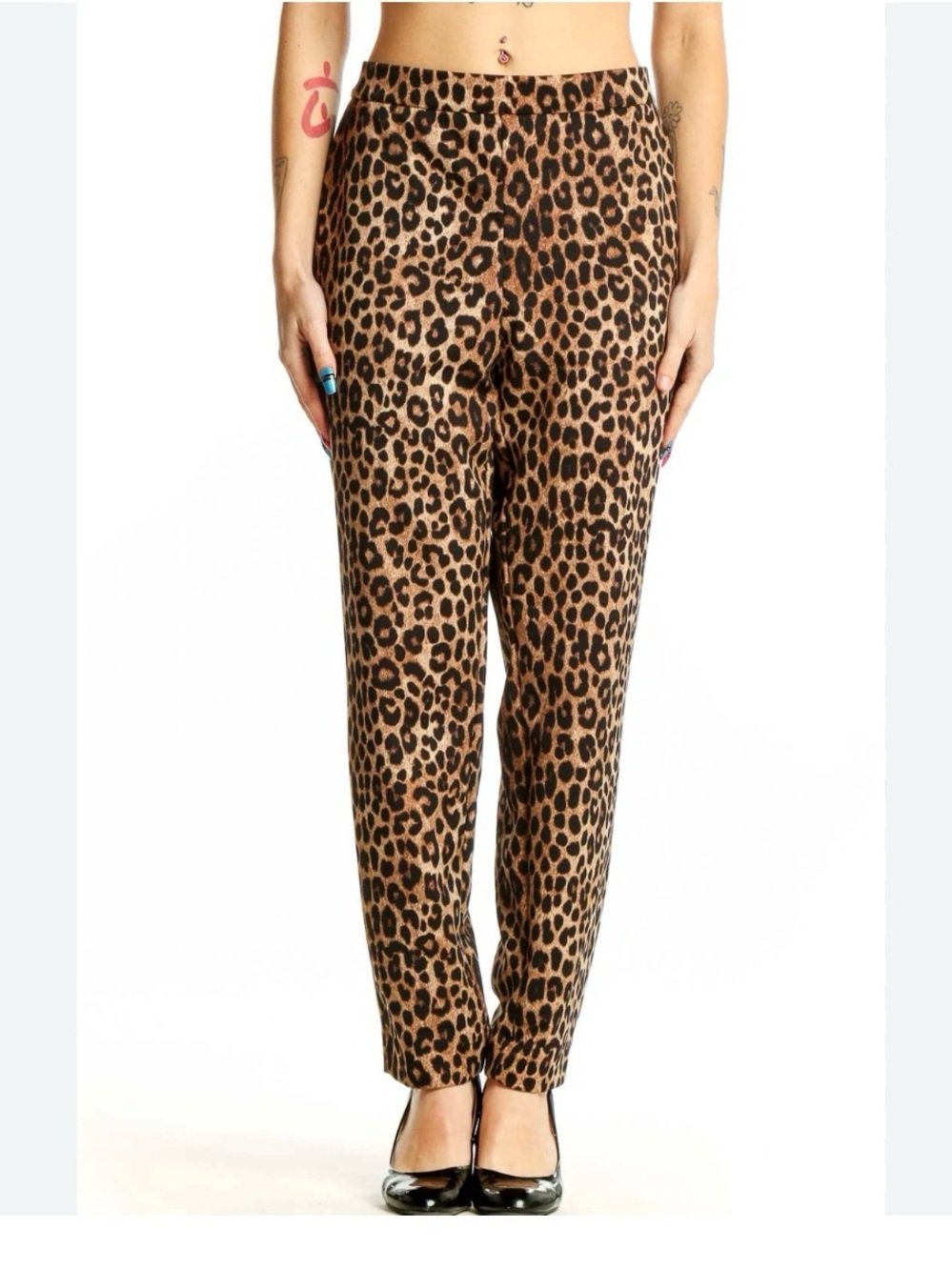 Michael Kors Leopard Print Straight-Leg Pants - Brown/Black